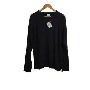 Geoffrey Beene Mens L / G Black Crew neck Sweater 100% Cotton  longsleeve